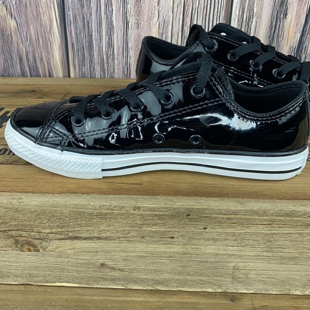 Black Patent Leather Converse Shoes (Size 2) - Picture 3 of 16